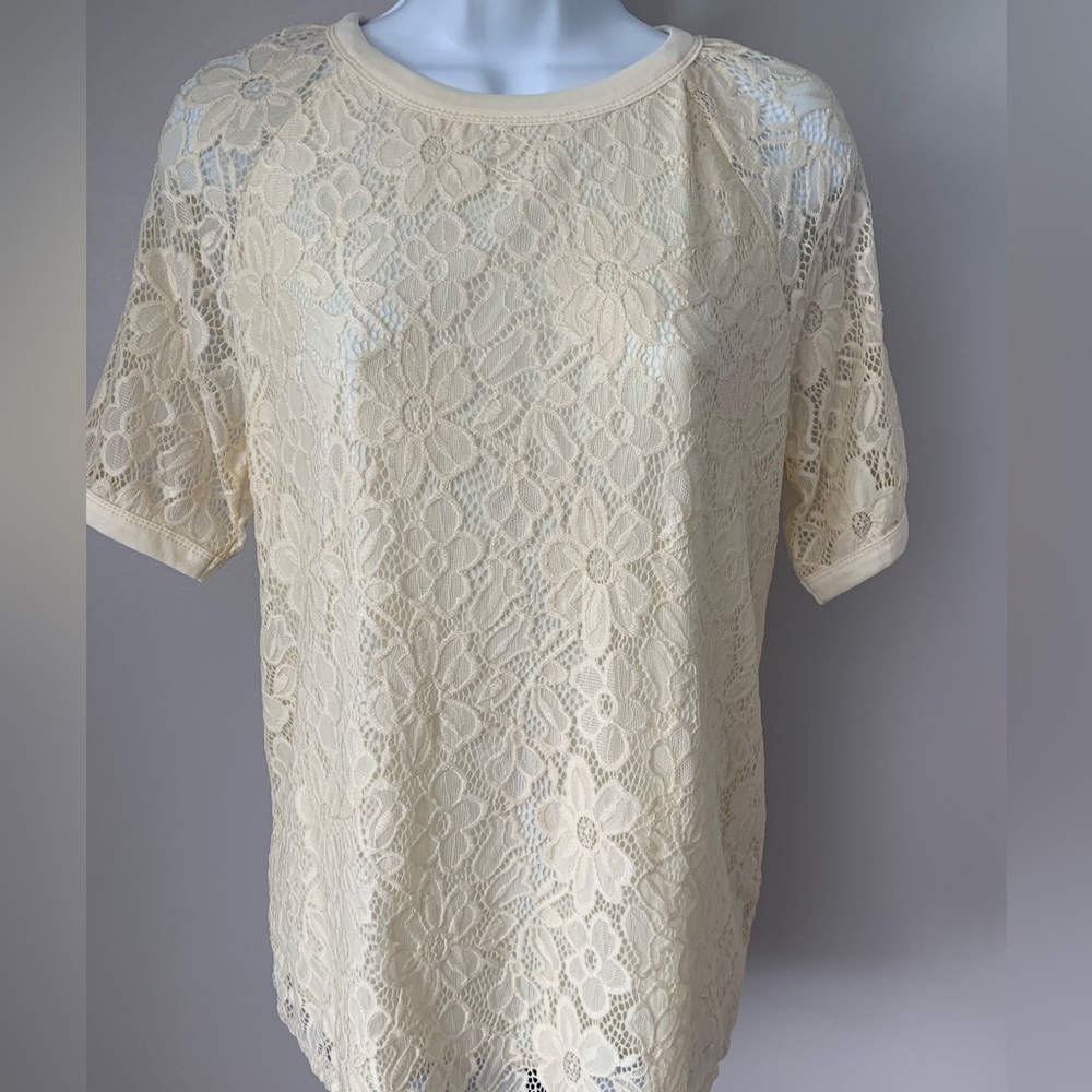Cream Lace Top